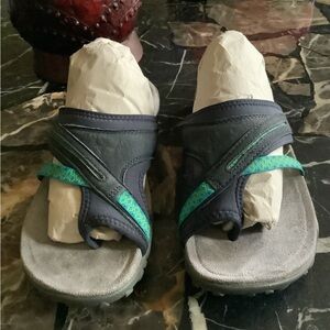 Merrell Terran Post 2 Navy Nubuk Slide Sandals Size 8